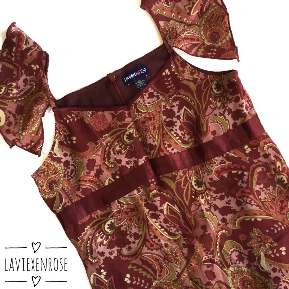 Limited Too Red Paisley Dress